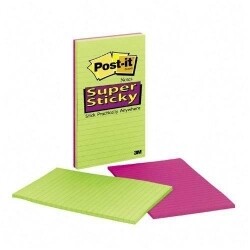 POST- IT NOTES 660-3SSUC 98X149 ULTRA LINED ASSTD PKT 3