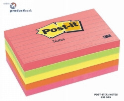 NOTES POST-IT 635-5AN 73X123 CAPETOWN LINED ASST PK 5