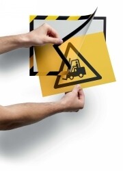 SP- SAFETY SIGN DURABLE A4 DURAFRAME SECURITY YELLOW/BLACK PK2