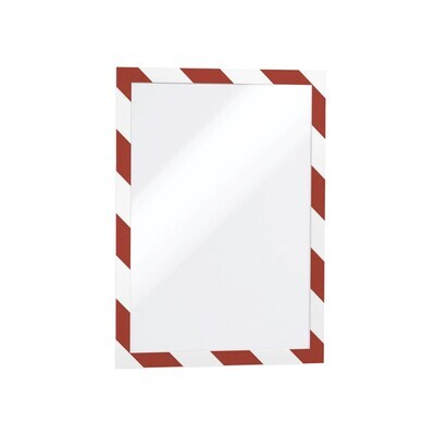 SP- SAFETY SIGN DURABLE A4 DURAFRAME SECURITY RED/WHITE PK2