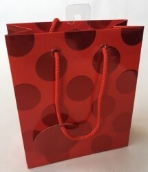 GIFT BAG OZCORP SMALL FOIL DOT RED