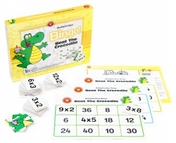 GAME BEAT THE CROCODILE MULTIPLICATION BINGO [4 BOARDS 81 CARDS] LEARNING C