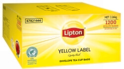 TEA BAGS LIPTON YELLOW LABEL BLACK ENVELOPE CUP BAGS 1200'S