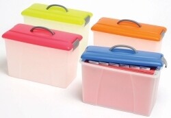 CARRY CASE CRYSTALFILE 18L LIME LID/CLEAR BASE