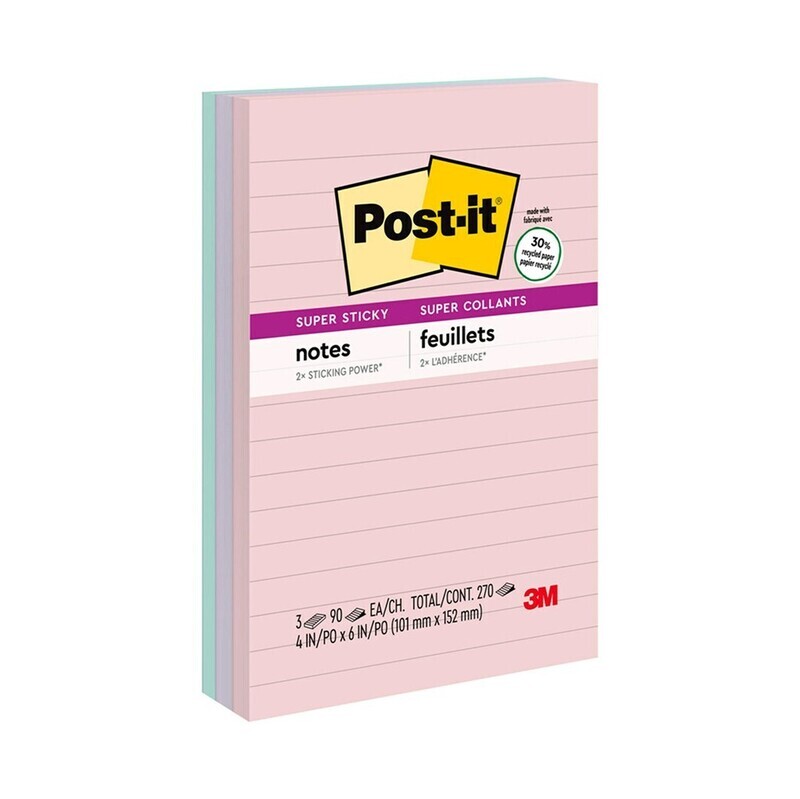 NOTES POST-IT 660-3SSNRP 98X149MM NATURE HUES ASSTD PK3