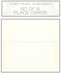 PLACE CARD SET IVORY PEARL EMBOSSED