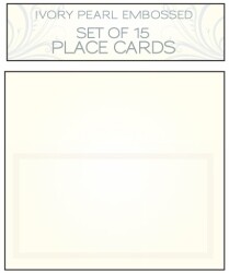 PLACE CARD SET IVORY PEARL EMBOSSED