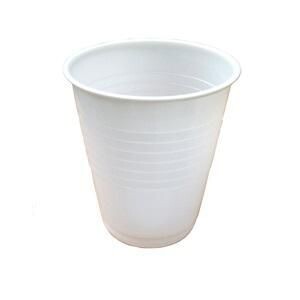 WHITE PLASTIC DRINKING CUPS 180ML CTN 1000