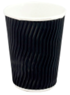 Ripple Cup Black 12OZ (350ml) Double Wall Black Carton 500