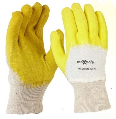 Maxisafe Economy Yellow Latex Glass Gripper Glove Large