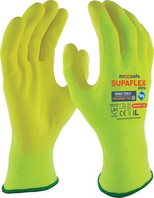 Maxisafe SupaFlex Hi-Vis Yellow Glove with Micro-foam Coating (GFH217)