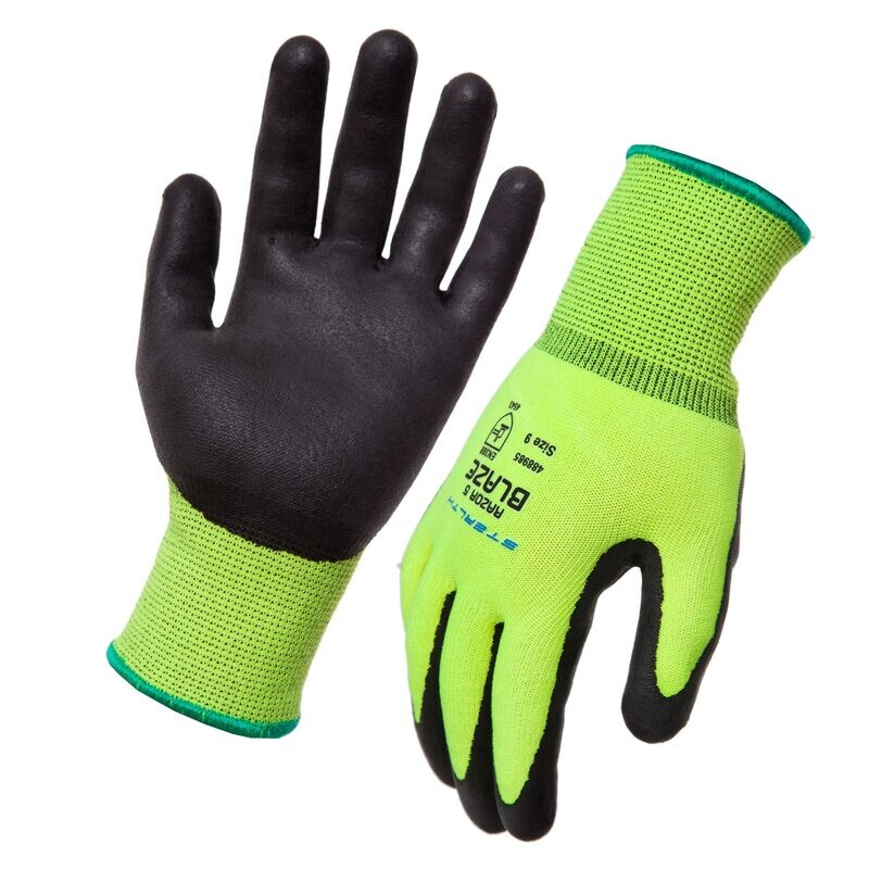 Stealth Razor 5 Blaze Hi Viz Nitrile Palm Gloves