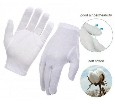 12 Pairs/24 Pcs Cotton Interlock Hemmed Wrist Gloves - Men