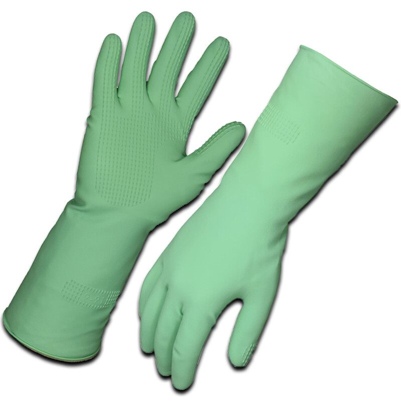 Ultra Touch Premium Green Silverlined 35cm Long Cuff Rubber Gloves