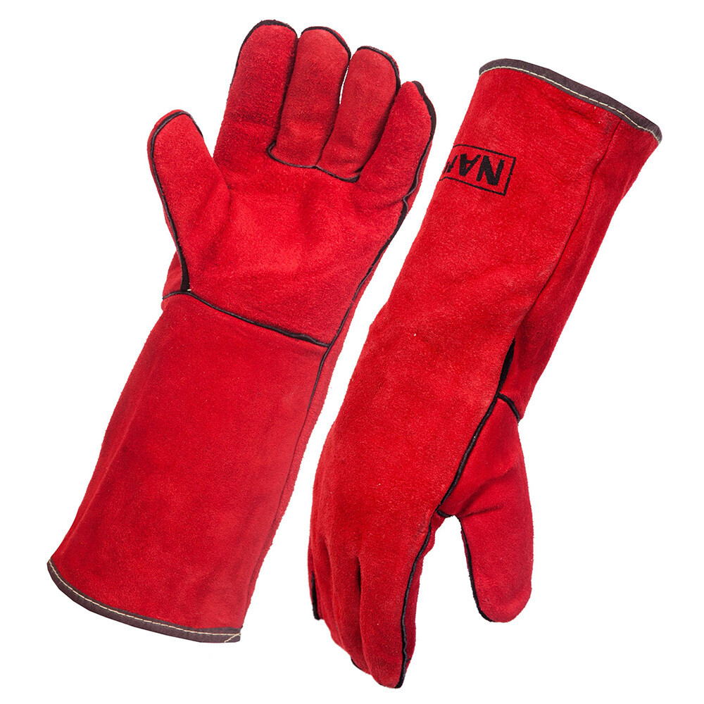 Welding Gloves Namib Split Leather Red
