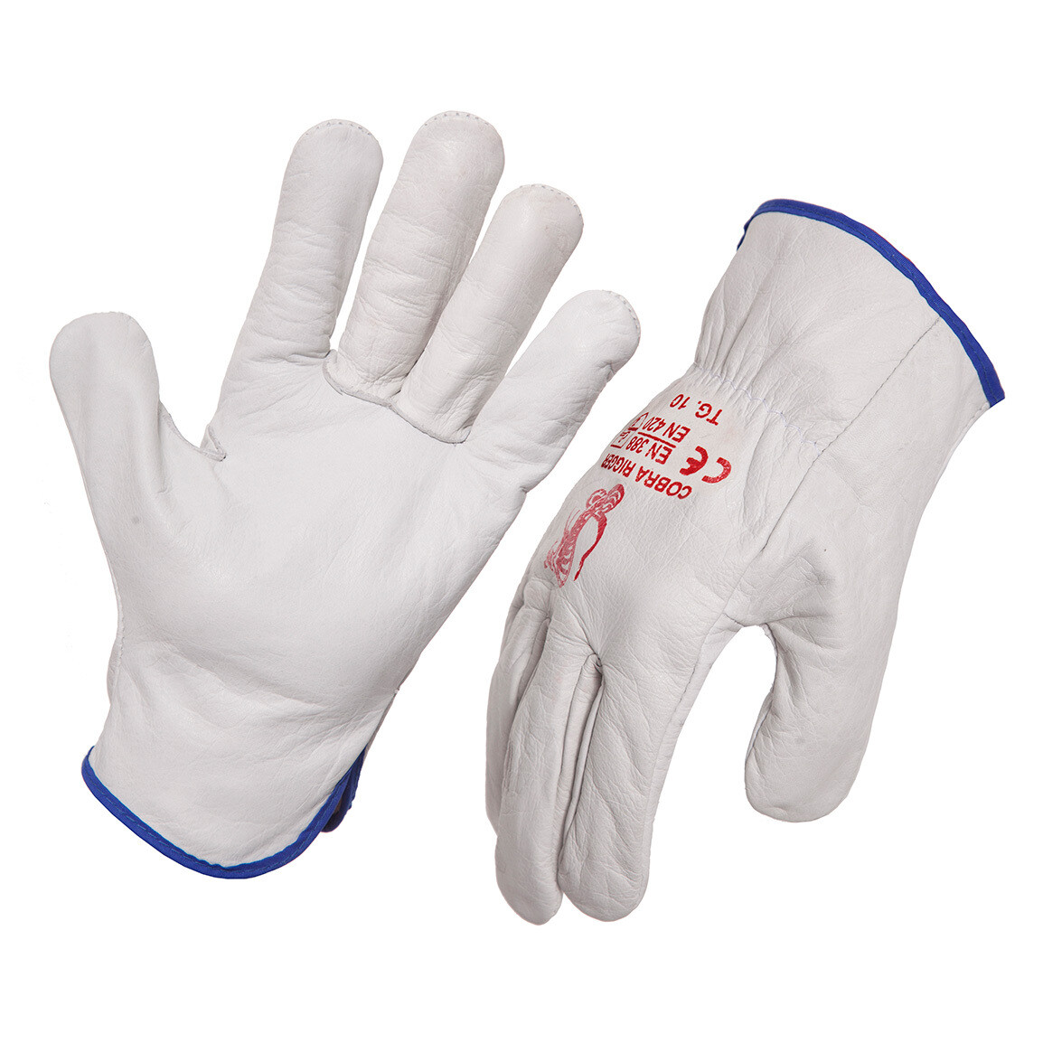 Cobra Grey Natural Grain Cow Leather Riggers Work Gloves