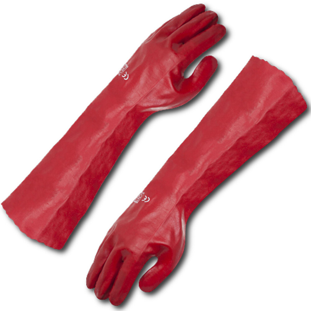 Fully Coated PVC Red Single Dip 45cm Gloves - Size 10 (XLarge)