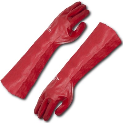 Fully Coated PVC Red Single Dip 45cm Gloves - Size 10 (XLarge)