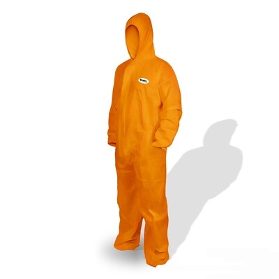 SMS Orange Disposable Coveralls Type 5/6 Individually Wrapped - Medium