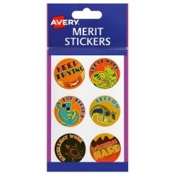 MERIT STICKERS AVERY AUSSIE ART ROUND PERMANENT PK96 HS