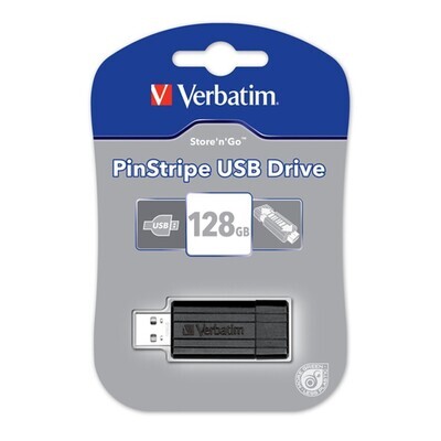 SP- USB DRIVE VERBATIM STORE'N'GO P'STRIPE USB DRIVE 128GB