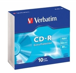 CD-R VERBATIM 80MIN 52X 700MB PK10