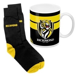 SP- GIFT PACK AFL RICHMOND 330ML COFFEE MUG & ADULT SOCKS