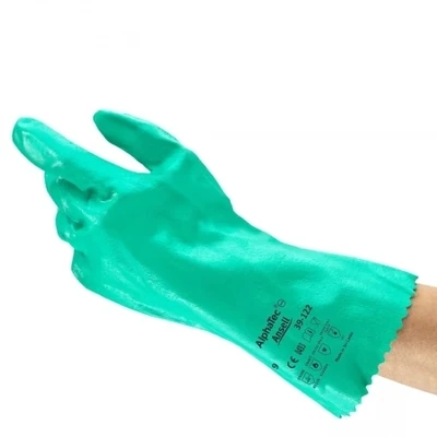 Ansell AlphaTec 39-122 Reinforced Nitrile Gloves, Extended Cuff, Powder-Free (Sol-KnitTM 39-122)