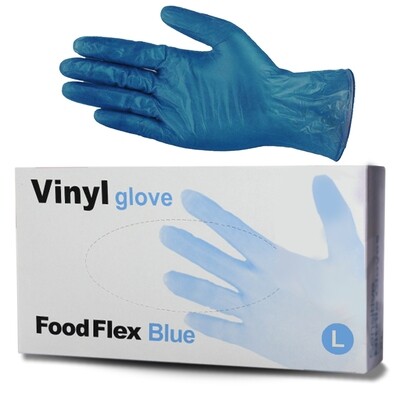 100pcs Eagle Blue Vinyl Powder Free Gloves