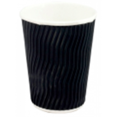 Paper Ripple Cup Double Wall – Black Size: 8oz