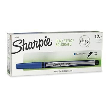 PEN SHARPIE FINELINER BLUE BX12
