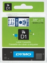 LABEL TAPE DYMO D1 9MMX7M BLUE ON WHITE