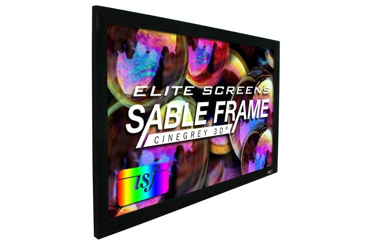 150" FIXED FRAME 16:9 SILVER PROJECTOR SCREEN  CINEGREY 3D - SABLE FRAME 3D