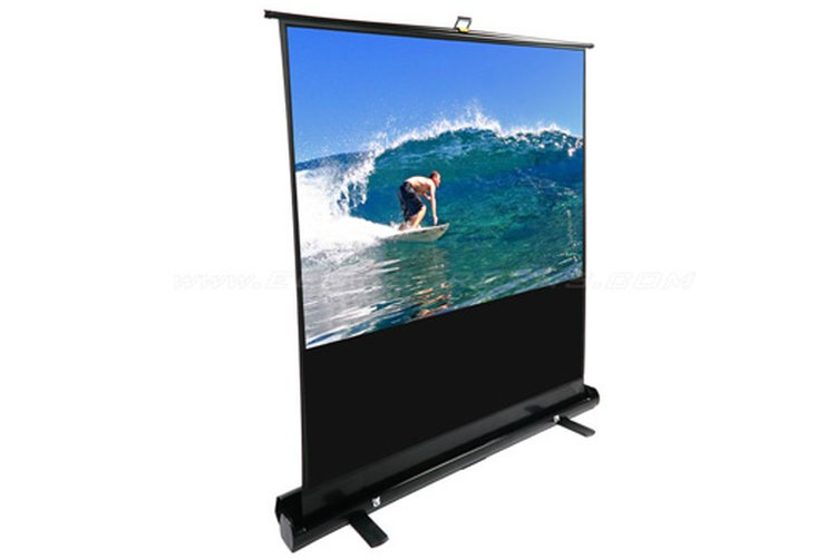 107" PORTABLE 16:9 PULL-UP PROJECTOR SCREEN  FLOOR PULL UP SCISSOR BACK  EZCINEMA