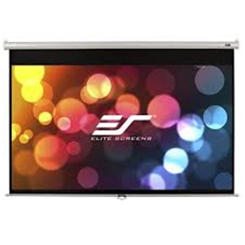 120" 16:9 PULL DOWN SCREEN MANUAL  WALL / CEILING MOUNT WHITE CASING
