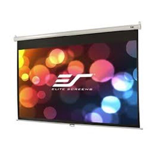 128" 16:10 PULL DOWN SCREEN MANUAL  WALL / CEILING MOUNT WHITE CASING