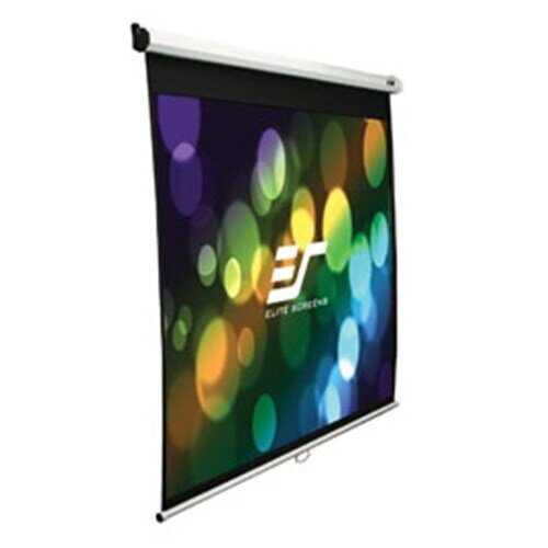 150" 16:9 PULL DOWN SCREEN MANUAL PULL WITH WALL / CEILING MOUNT - WHITE CASING
