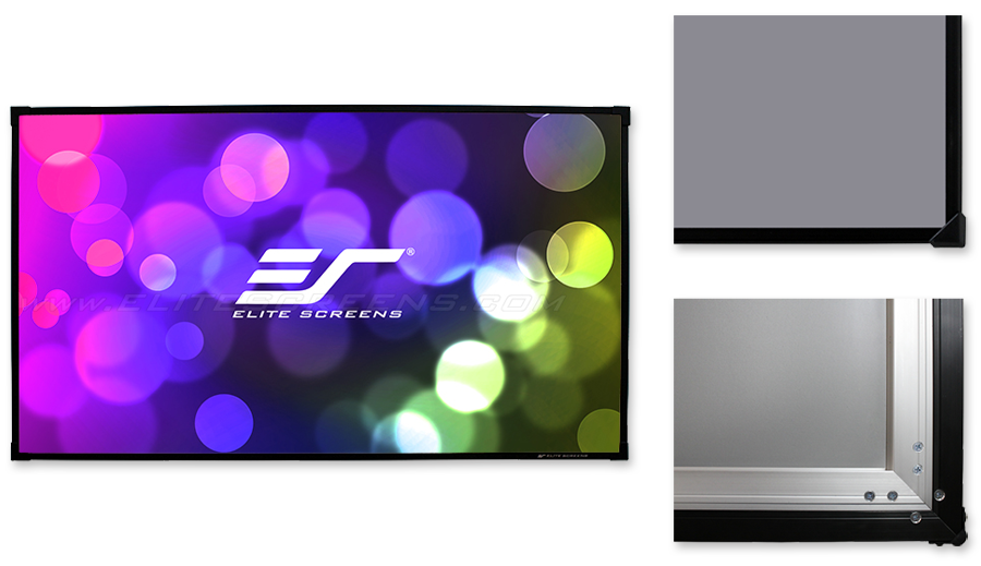 150" FIXED FRAME 16:9 PROJECTOR SCREEN  CINEWHITE  SABLE FRAME B2
