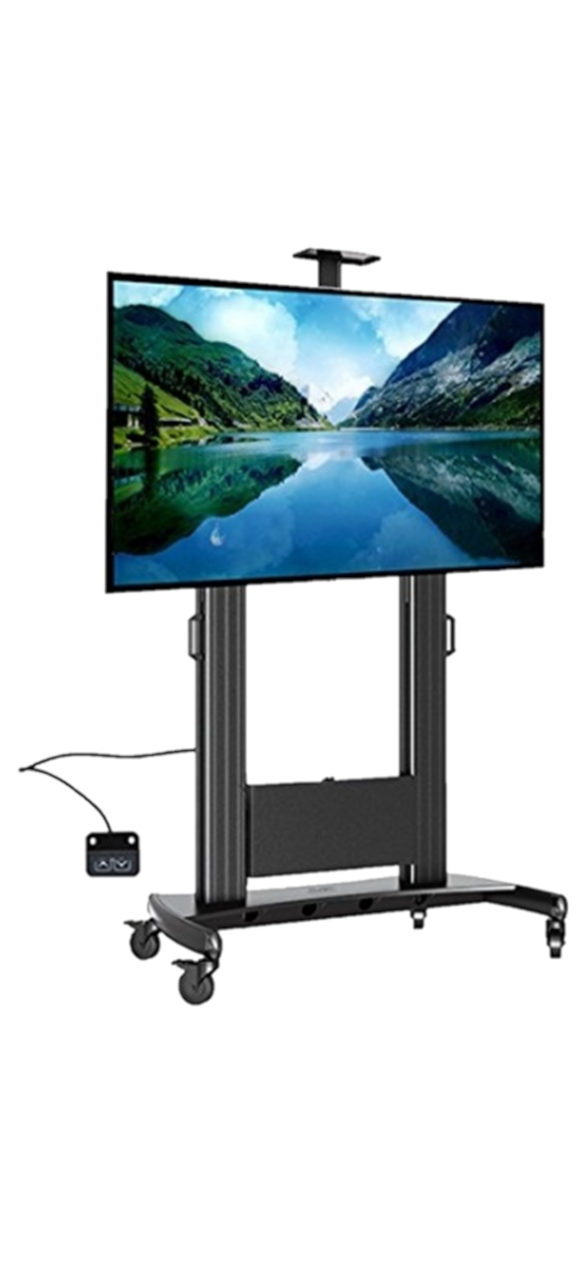 MOTORISED HEIGHT ADJUSTABLE MOBILE CART  60" - 100" FLAT PANEL  136KG WITH POWER BOARD