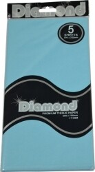 TISSUE PAPER DIAMOND 500X750MM 17GSM LIGHT BLUE 5 SHTS