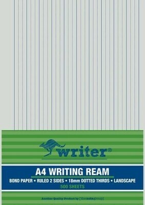 EXAM PAPER WRITER A4 18MM DOTTED THIRDS LANDSCAPE REAM 500