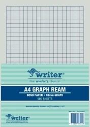 EXAM PAPER WRITER A4 10MM GRAPH PORTRAIT RULED 1 SIDE 500 SHT