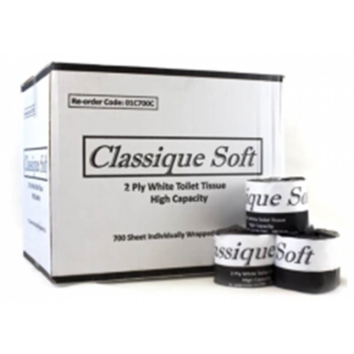 Classique Soft 700sh 2ply Toilet Tissue Rolls High Capacity-Individually wrapped