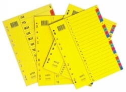 DIVIDER BANTEX A4 MANILLA JAN-DEC BRIGHT INDEXES
