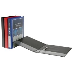 BINDER INSERT MARBIG A4 CLEARVIEW 2 D-RING 38MM BLUE