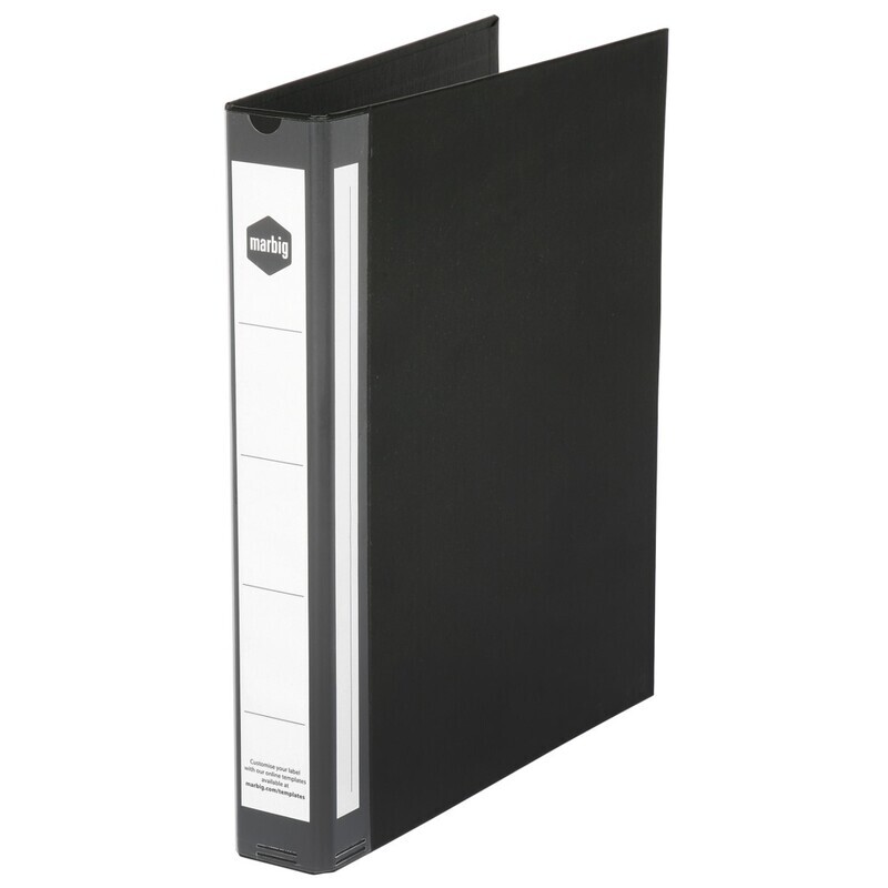 SP- BINDER MARBIG A4 2D 25MM ENVIRO DELUXE BLACK