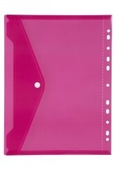 BINDER POCKET MARBIG A4 WITH BUTTON CLOSURE PINK