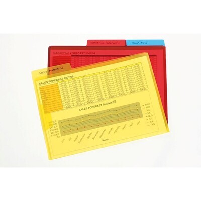 SP- LETTER FILE W SECURE FLAP & TAB MARBIG A4 PK3