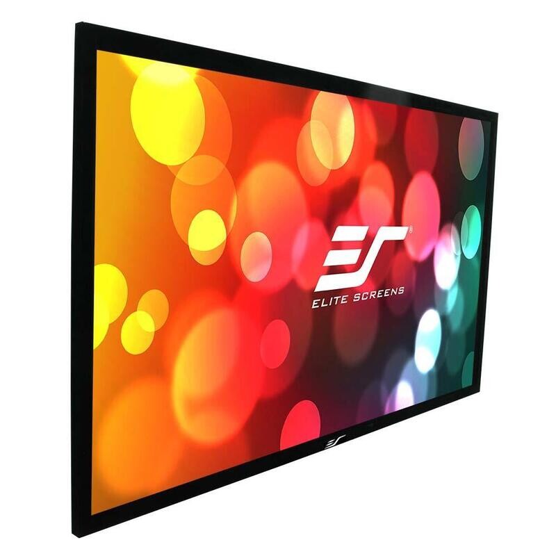 150" FIXED FRAME 16:9 SABLE FRAME PROJECTOR SCREEN 6CM BLACK VELVET BORDER