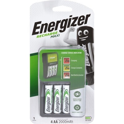 BATTERY ENERGIZER 4 MAXI CHARGER WITH 4 AA GREEN PK1